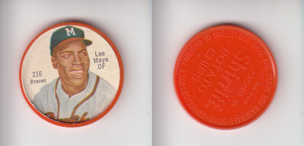 1962 SHIRRIFF BASEBALL COIN #216 L. MAYE photo