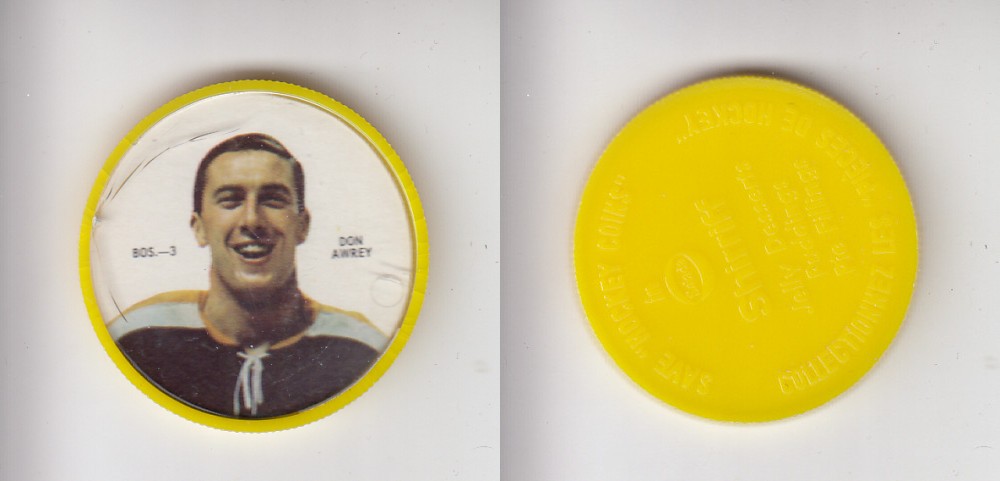 1968-69 SHIRRIFF HOCKEY COIN BOS-3 D. AWREY photo