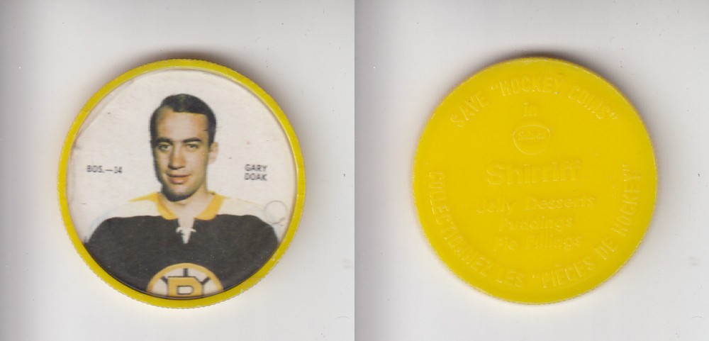 1968-69 SHIRRIFF HOCKEY COIN BOS-14 G. DOAK *SP* photo