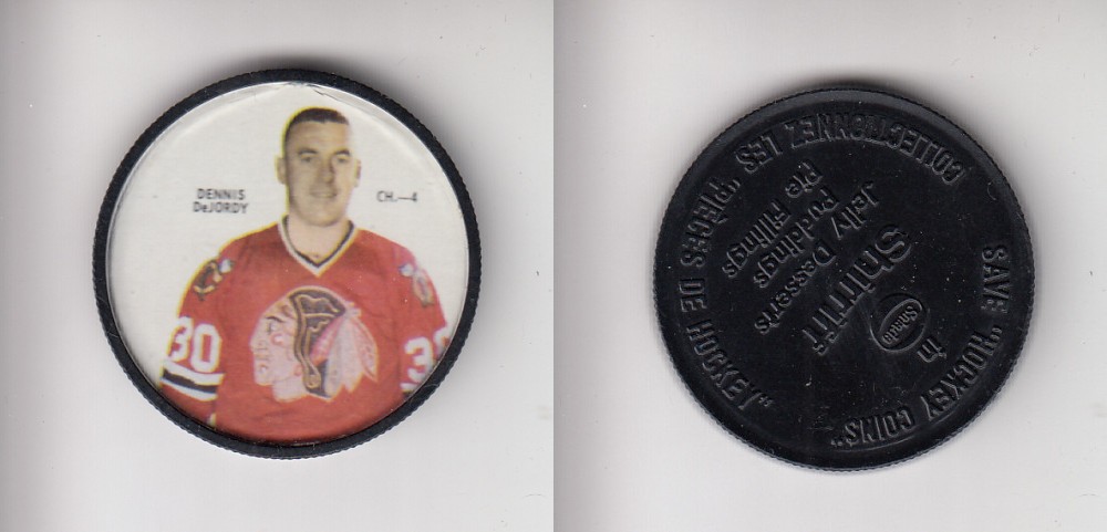 1968-69 SHIRRIFF HOCKEY COIN CH-4 D. DeJORDY photo