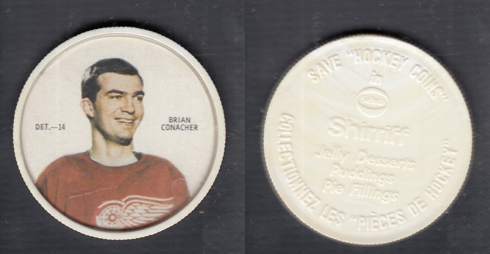 1968-69 SHIRRIFF HOCKEY COIN DET-14 B. CONACHER *SP* photo