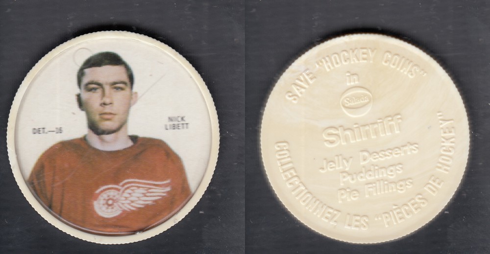 1968-69 SHIRRIFF HOCKEY COIN DET-16 N. LIBETT *SP* photo