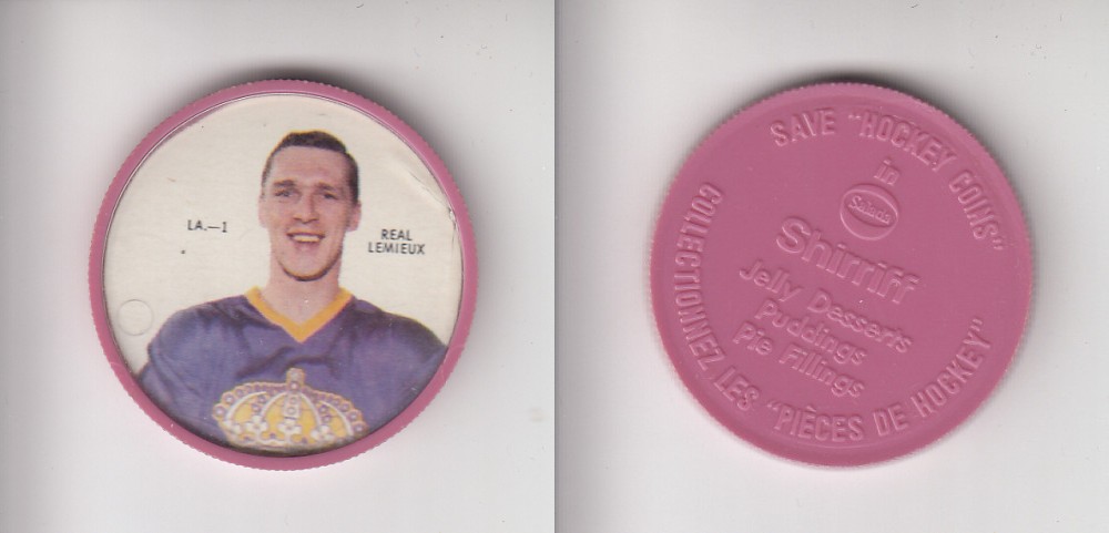 1968-69 SHIRRIFF HOCKEY COIN LA-1 R. LEMIEUX photo