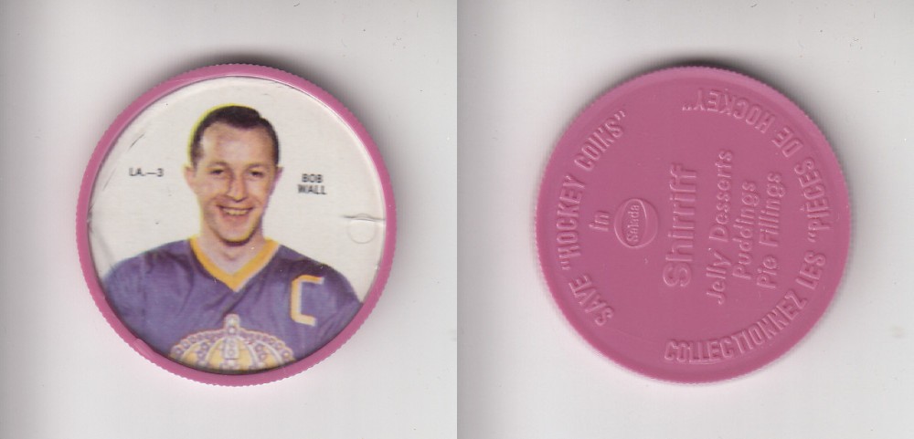 1968-69 SHIRRIFF HOCKEY COIN LA-3 B. WALL photo