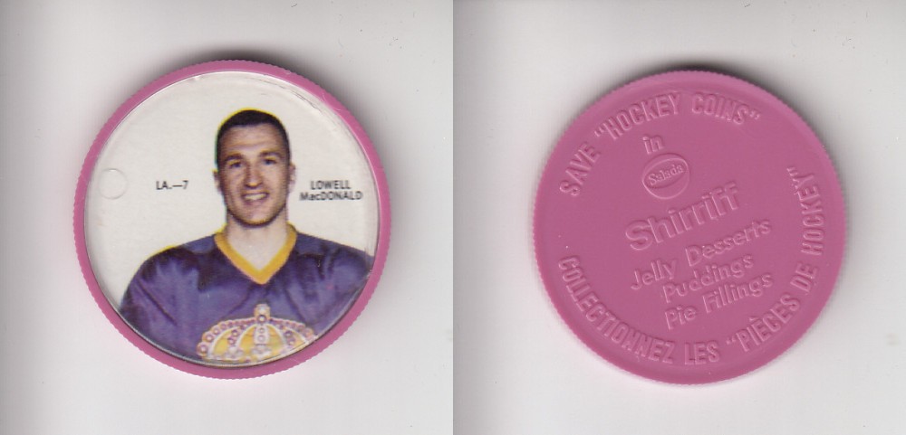 1968-69 SHIRRIFF HOCKEY COIN LA-7 L. MacDONALD photo