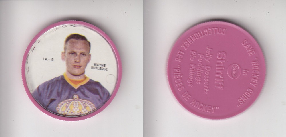 1968-69 SHIRRIFF HOCKEY COIN LA-9 W. RUTLEDGE photo