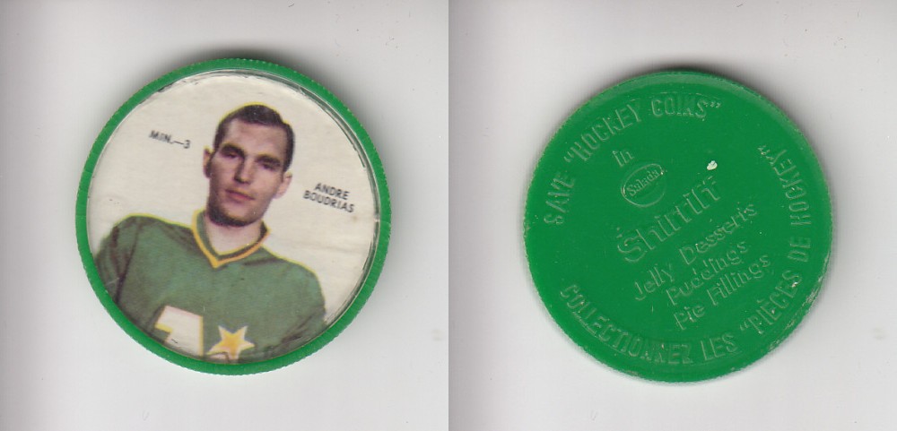 1968-69 SHIRRIFF HOCKEY COIN MIN-3 A. BOUDRIAS photo