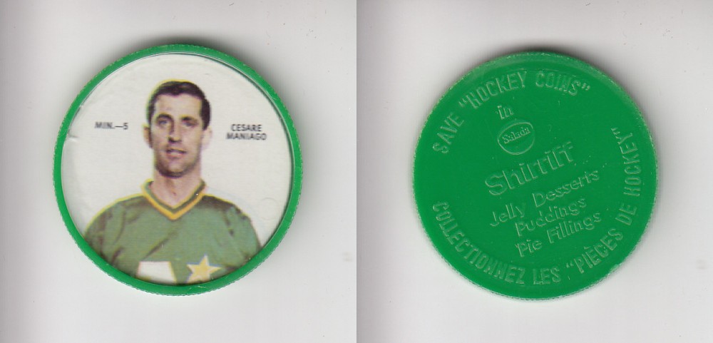 1968-69 SHIRRIFF HOCKEY COIN MIN-5 C. MANIAGO photo