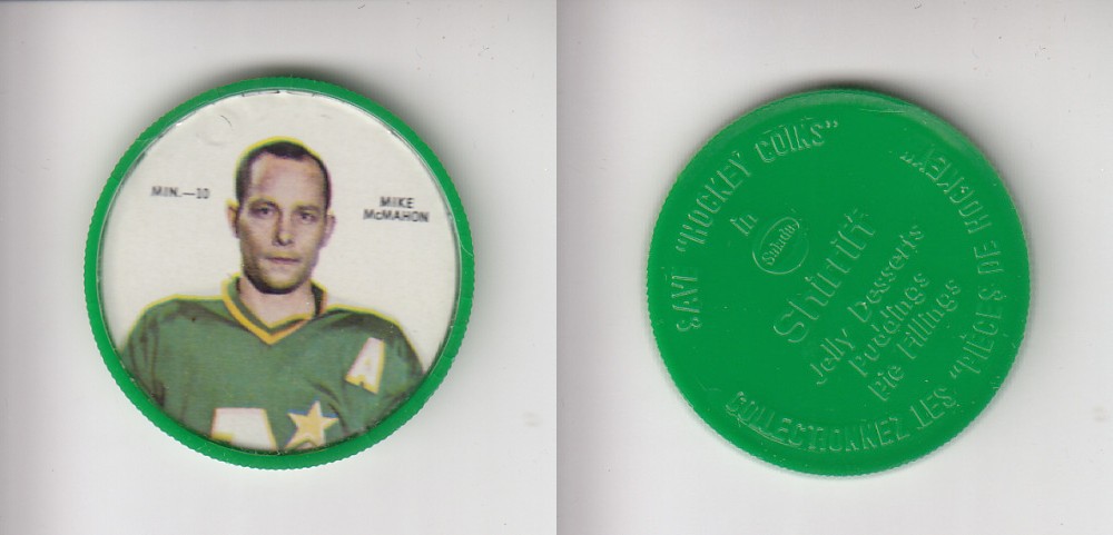 1968-69 SHIRRIFF HOCKEY COIN MIN-10 M. McMAHON photo