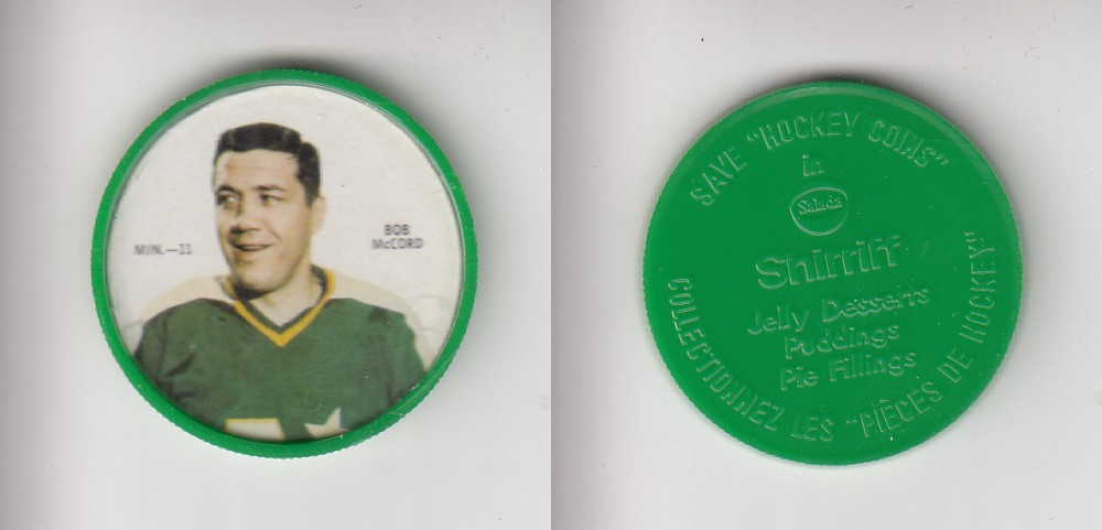 1968-69 SHIRRIFF HOCKEY COIN MIN-11 B. McCORD *SP* photo