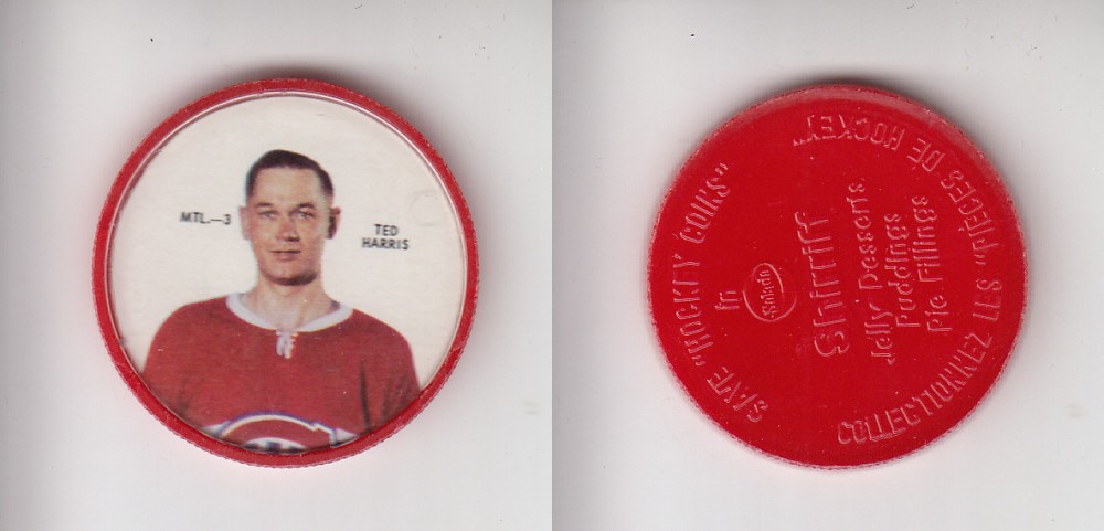 1968-69 SHIRRIFF HOCKEY COIN MTL-3 T. HARRIS photo