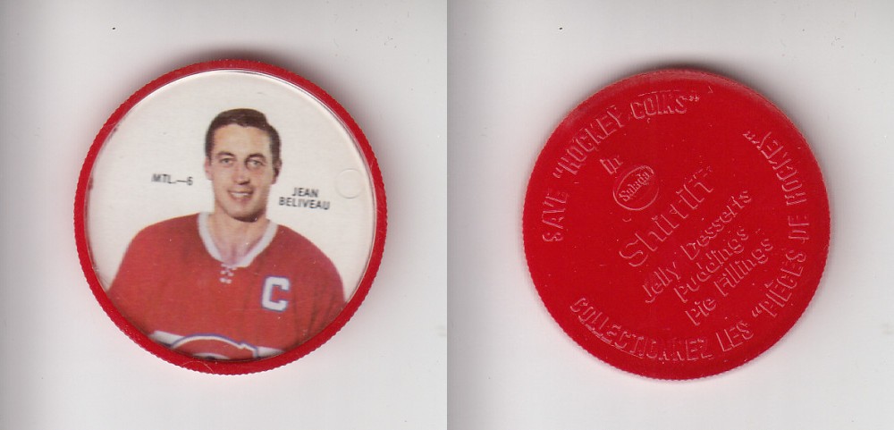 1968-69 SHIRRIFF HOCKEY COIN MTL-6 J. BELIVEAU photo