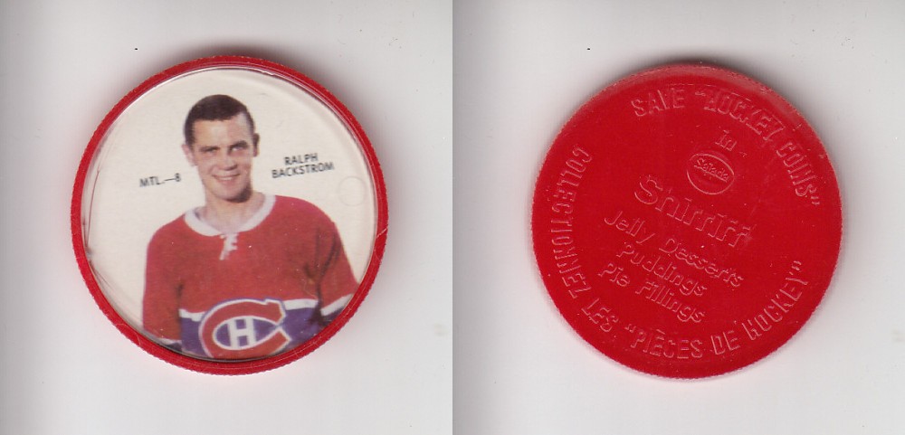 1968-69 SHIRRIFF HOCKEY COIN MTL-8 R. BACKSTROM photo