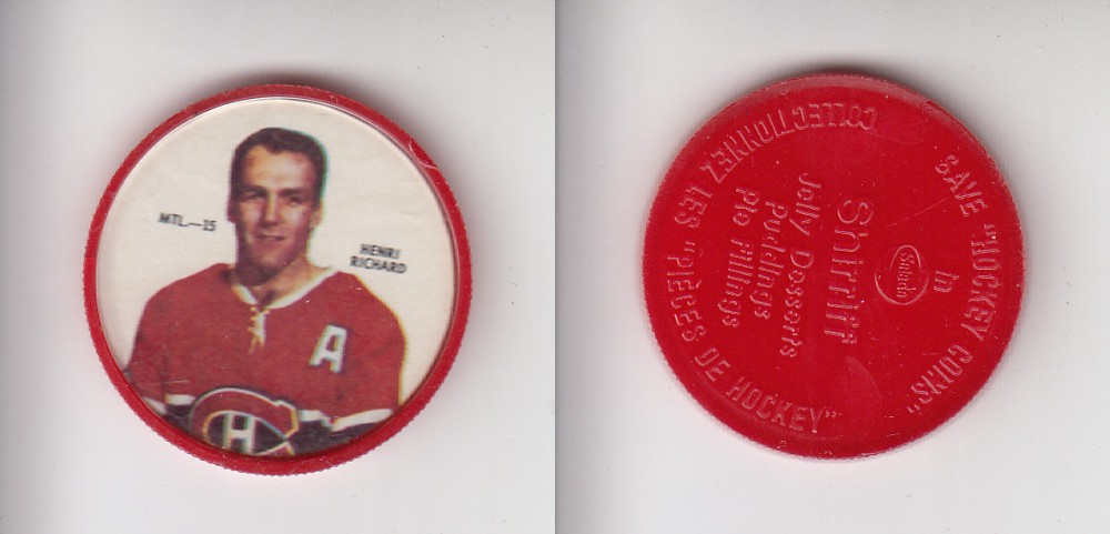 1968-69 SHIRRIFF HOCKEY COIN MTL-15 H. RICHARD photo