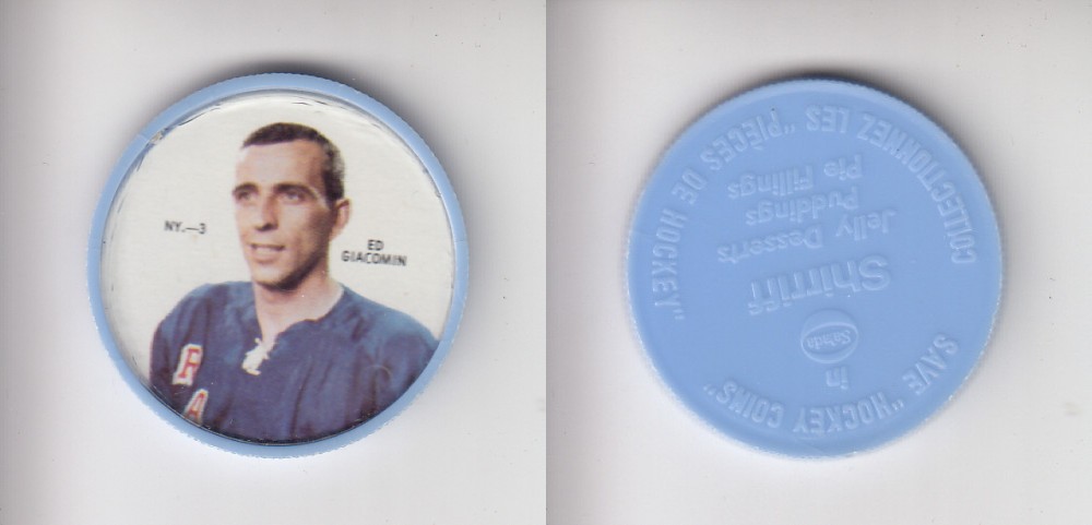 1968-69 SHIRRIFF HOCKEY COIN NY-3 E. GIACOMIN photo