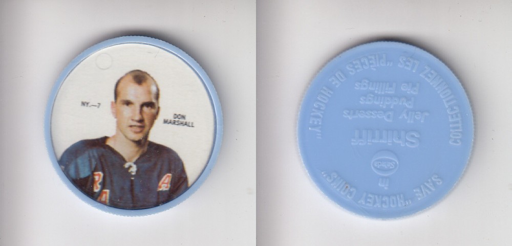 1968-69 SHIRRIFF HOCKEY COIN NY-7 D. MARSHALL photo