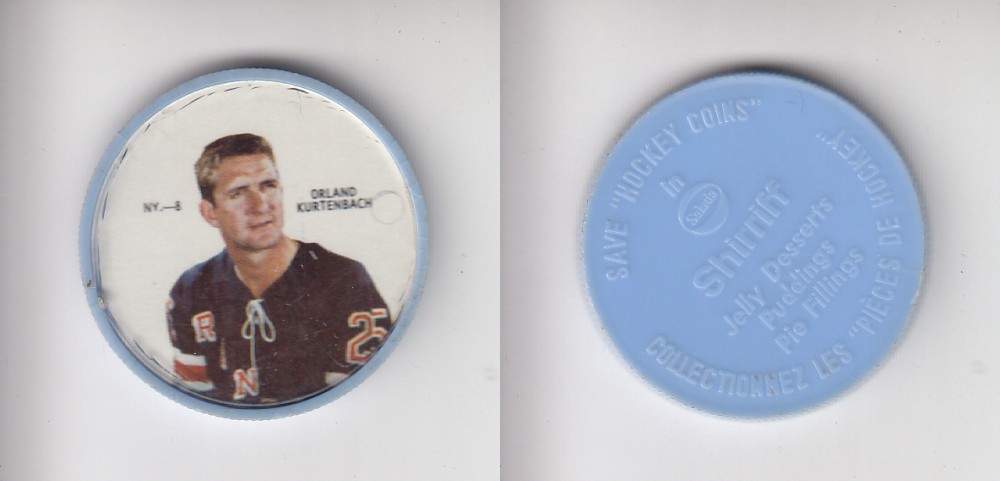 1968-69 SHIRRIFF HOCKEY COIN NY-8 O. KURTENBACH photo