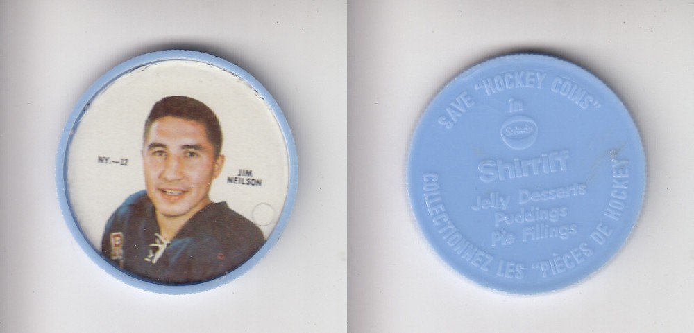 1968-69 SHIRRIFF HOCKEY COIN NY-12 J. NELSON photo