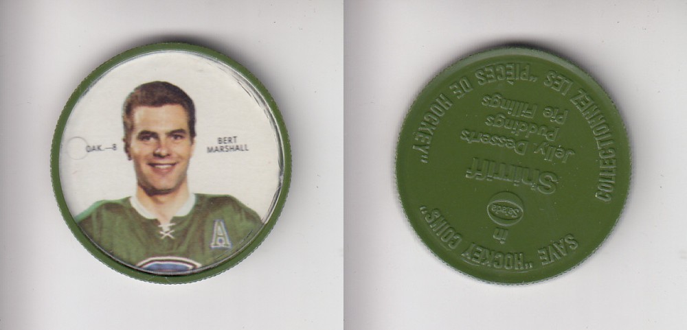 1968-69 SHIRRIFF HOCKEY COIN OAK-8 B. MARSHALL photo