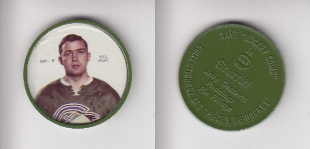 1968-69 SHIRRIFF HOCKEY COIN OAK-9 B. HICKE photo