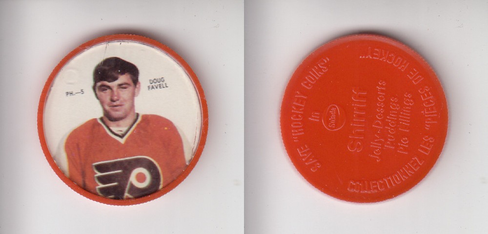 1968-69 SHIRRIFF HOCKEY COIN PH-5 D. FAVELL photo