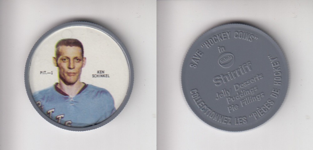 1968-69 SHIRRIFF HOCKEY COIN PIT-1 K. SCHINKEL photo