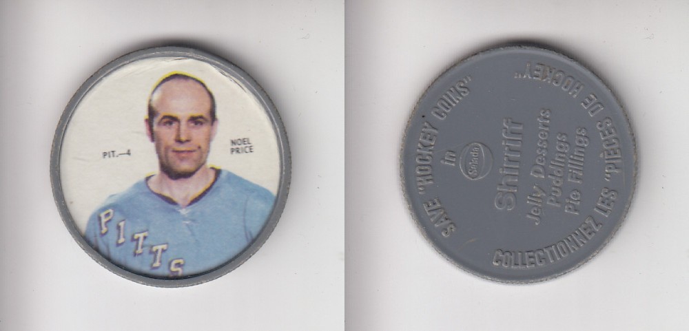 1968-69 SHIRRIFF HOCKEY COIN PIT-4 N. PRICE photo