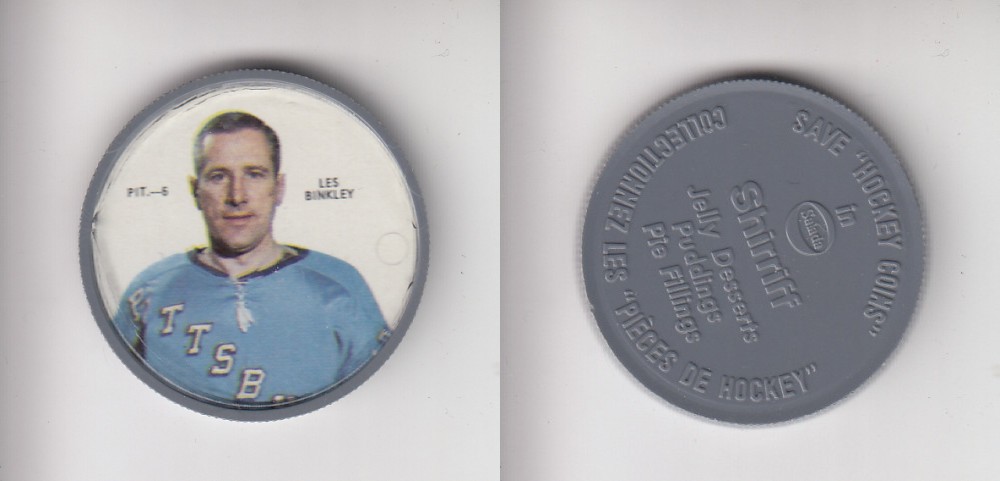 1968-69 SHIRRIFF HOCKEY COIN PIT-6 L. BINKLEY photo