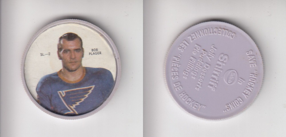 1968-69 SHIRRIFF HOCKEY COIN SL-2 B. PLAGER photo