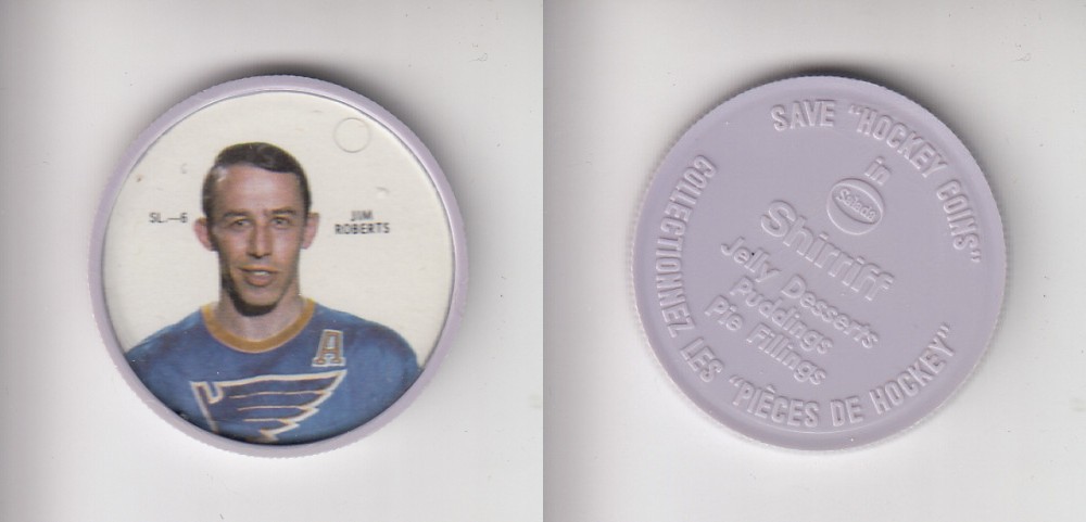 1968-69 SHIRRIFF HOCKEY COIN SL-6 J. ROBERTS photo