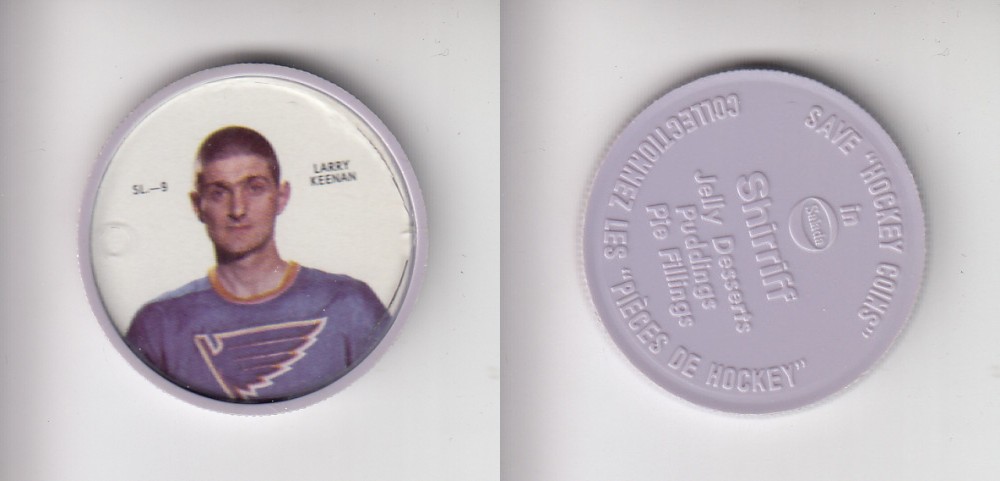 1968-69 SHIRRIFF HOCKEY COIN SL-9 L. KEENAN photo