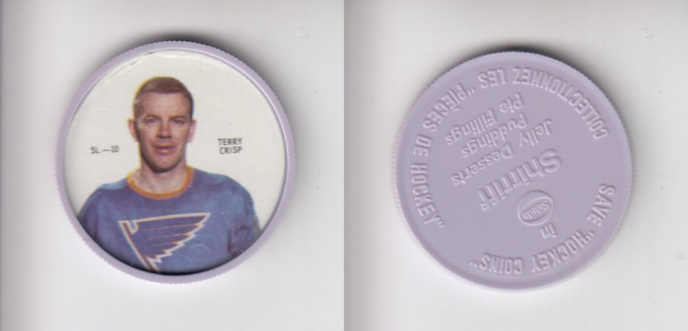 1968-69 SHIRRIFF HOCKEY COIN SL-10 T. CRISP photo