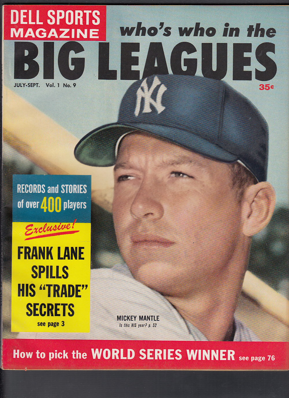 1959 DELL SPORTS FULL MAGAZINE M. MANTLE ON COVER photo