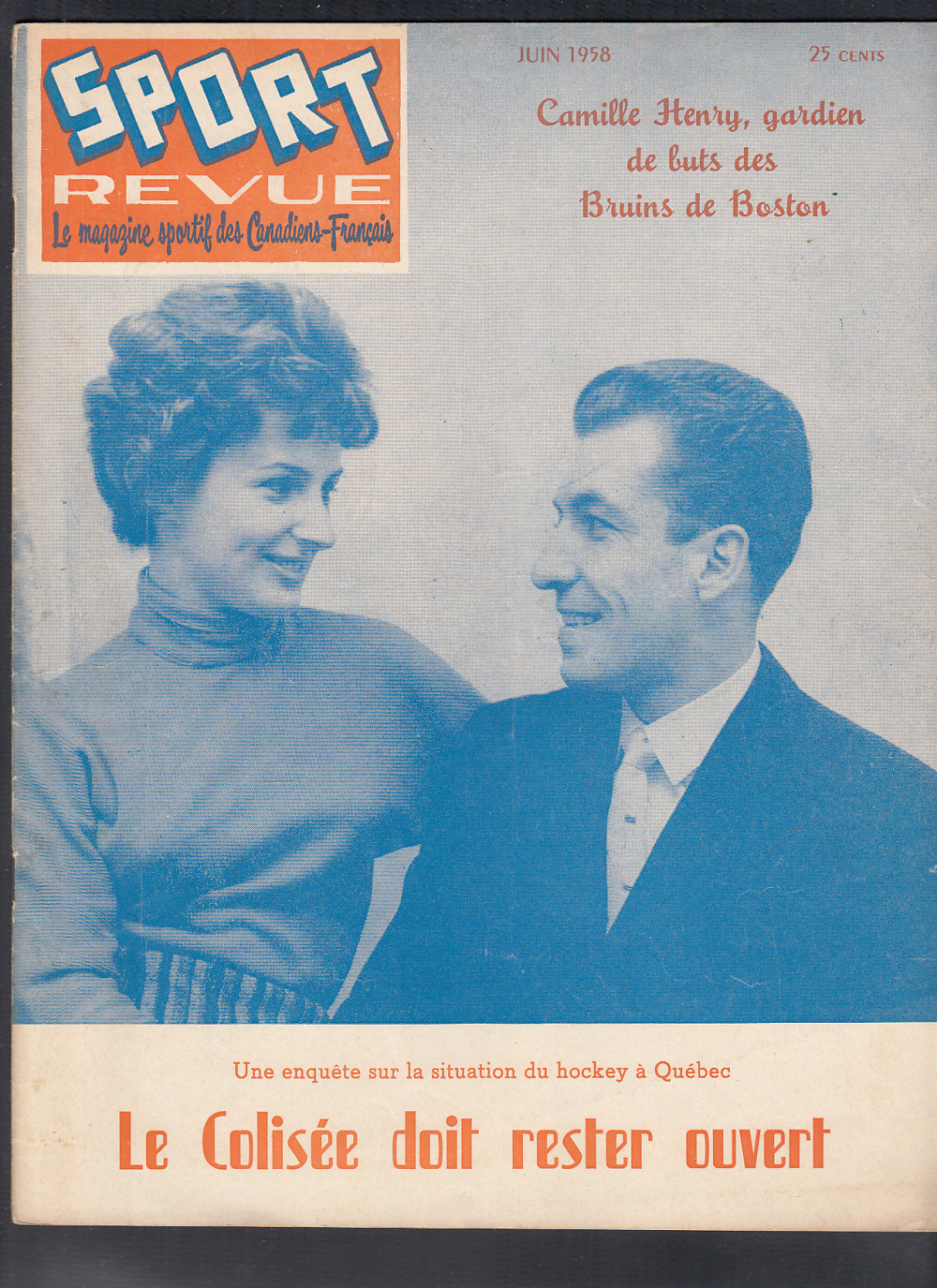 1958 SPORT REVUE MAGAZINE B. BOUCHARD ON COVER photo