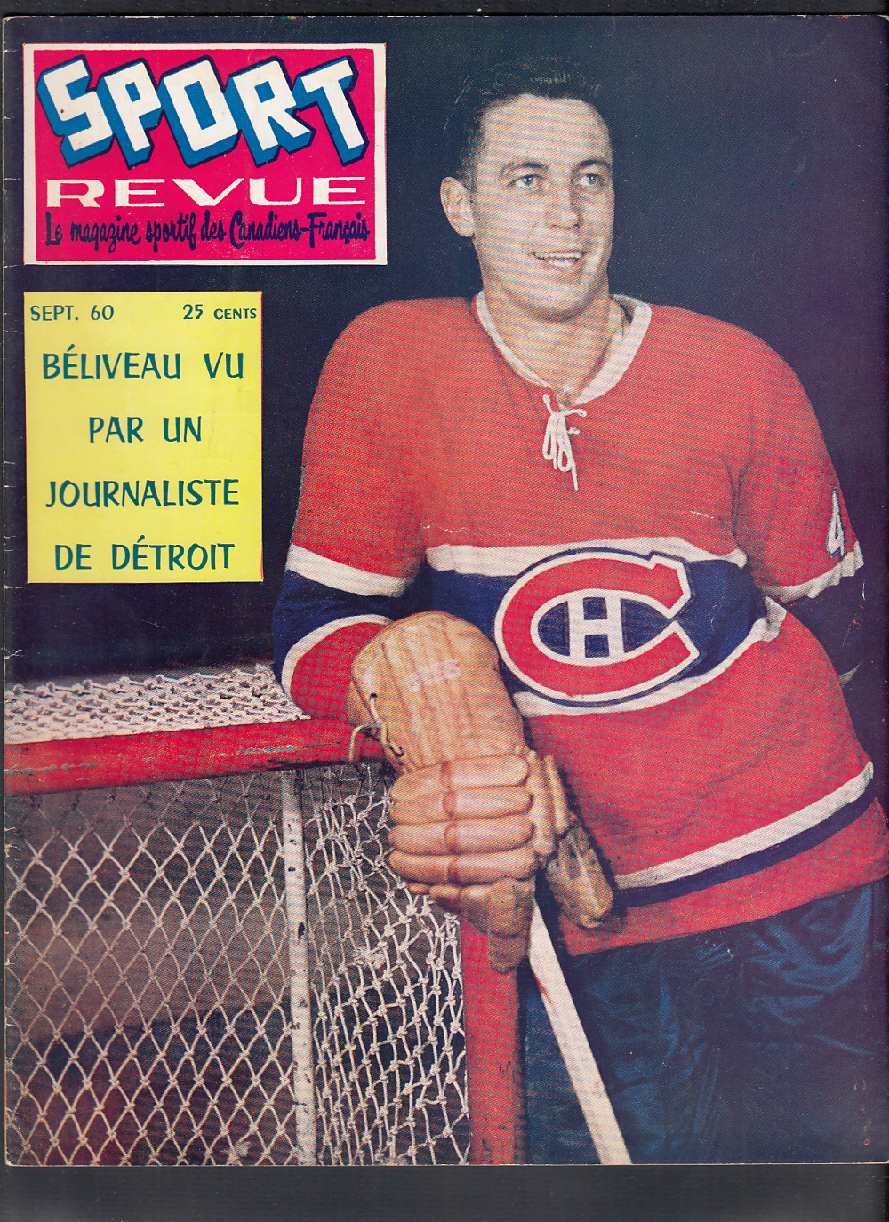 1960 SPORT REVUE MAGAZINE J. BELIVEAU ON COVER photo