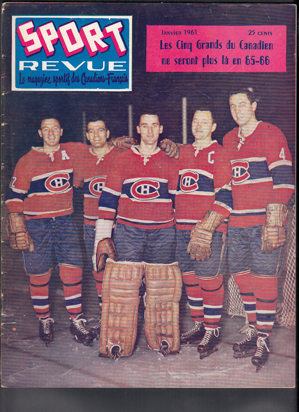 1961 SPORT REVUE MAGAZINE J. PLANTE ON COVER photo