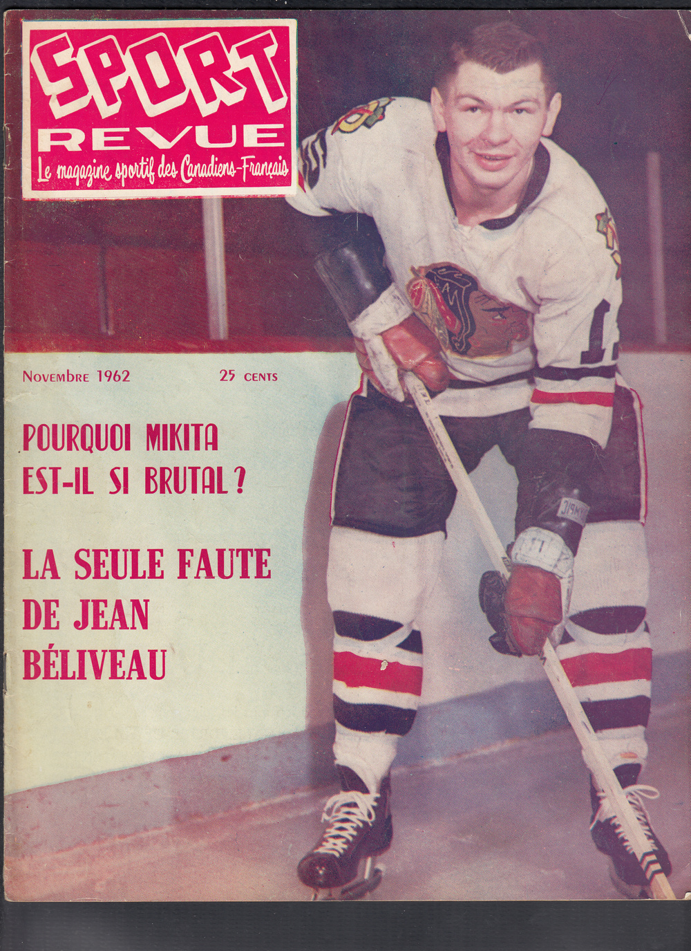 1962 SPORT REVUE MAGAZINE S. MIKITA ON COVER photo