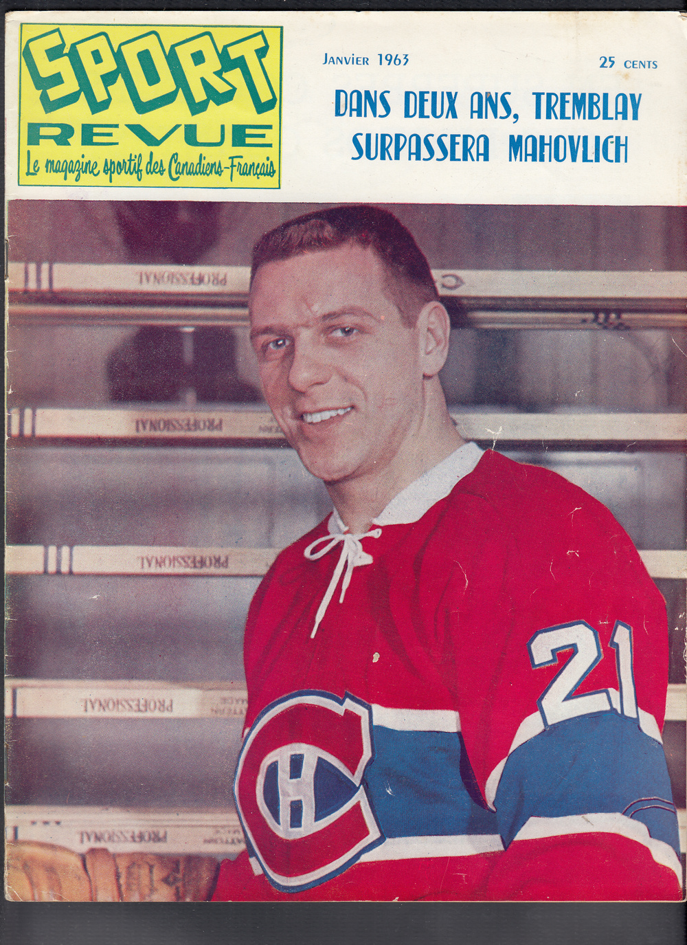 1962 SPORT REVUE MAGAZINE G. TREMBLAY ON COVER photo