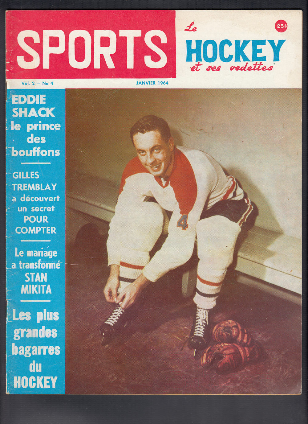 1964 SPORTS HOCKEY MAGAZINE J. BELIVEAU ON COVER photo