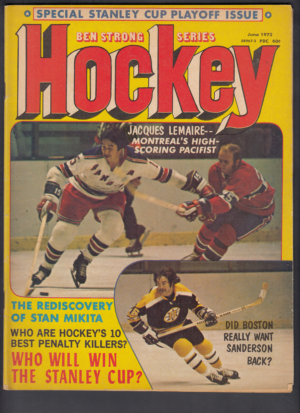 1973 BEN STRONG HOCKEY MAGAZINE B. PARK ON COVER photo