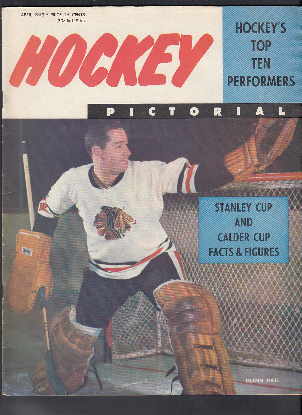 1959 HOCKEY PICTORIAL MAGAZINE G. HALL ON COVER photo