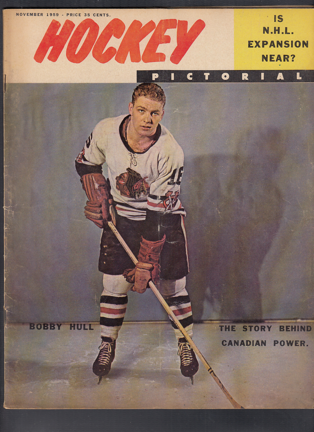 1959 HOCKEY PICTORIAL MAGAZINE B. HULL ON COVER photo