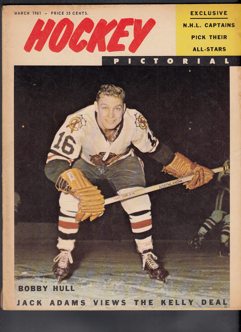 1961 HOCKEY PICTORIAL MAGAZINE B. HULL ON COVER photo