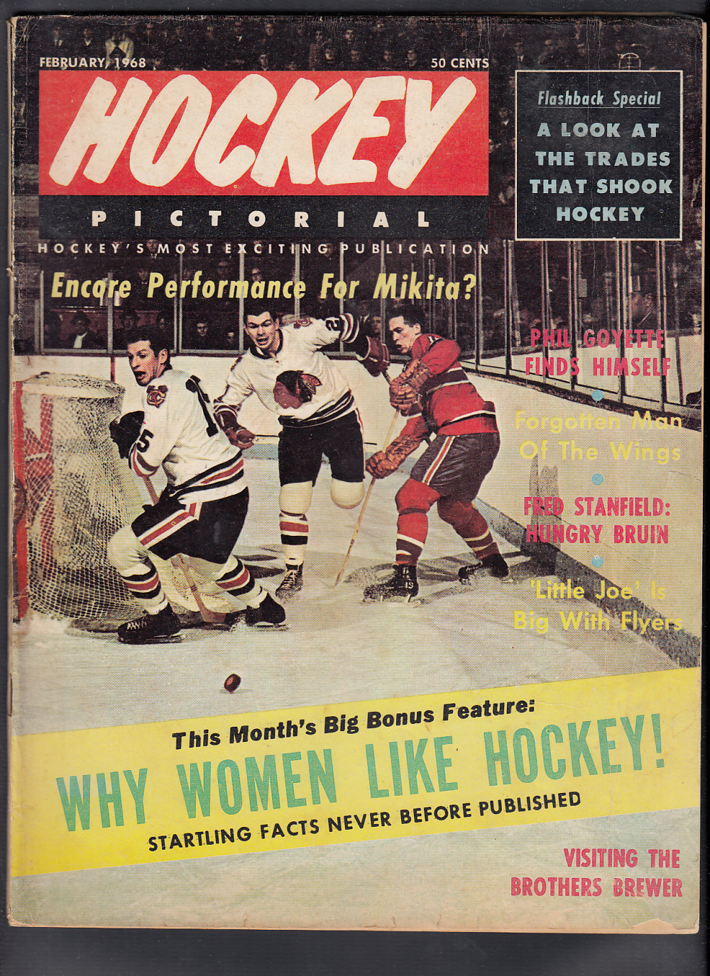 1968 HOCKEY PICTORIAL MAGAZINE S. MIKITA ON COVER photo