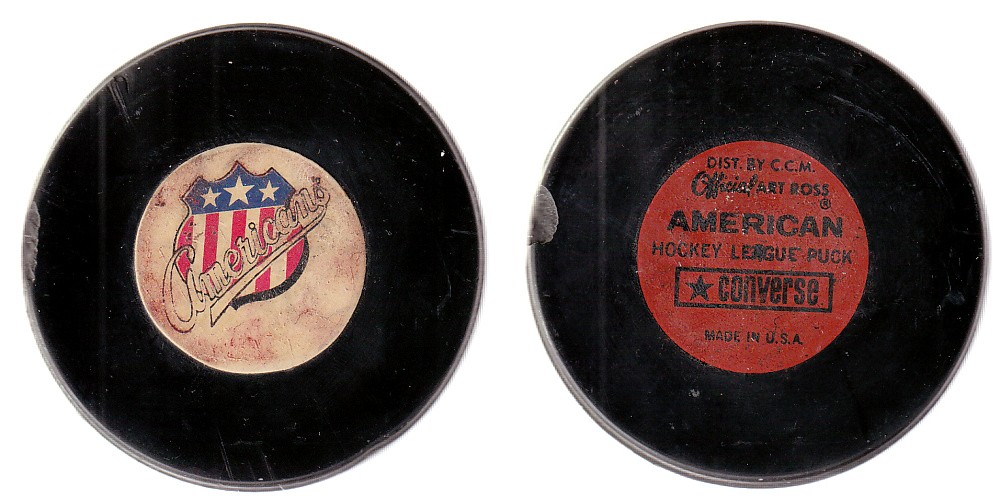 1969-77 CONVERSE AHL ROCHESTER AMERICANS GAME PUCK photo