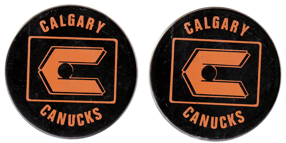1970-74 VICEROY V2 CALGARY CANUCKS GAME PUCK photo