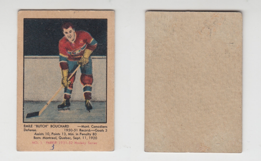 1951-52 PARKHURST HOCKEY CARD #3 E. BOUCHARD photo