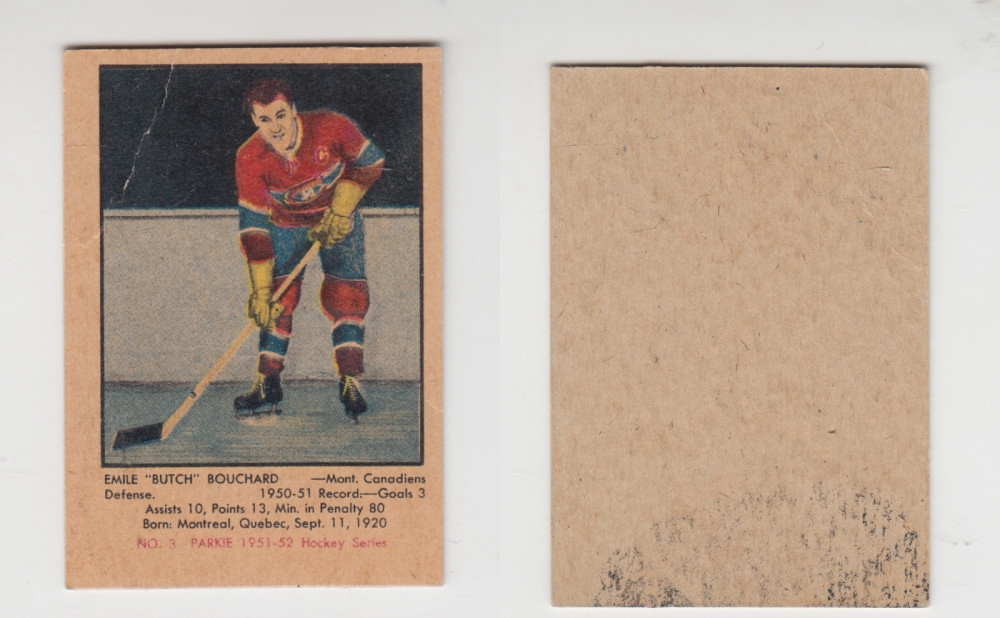 1951-52 PARKHURST HOCKEY CARD #3 E. BOUCHARD photo