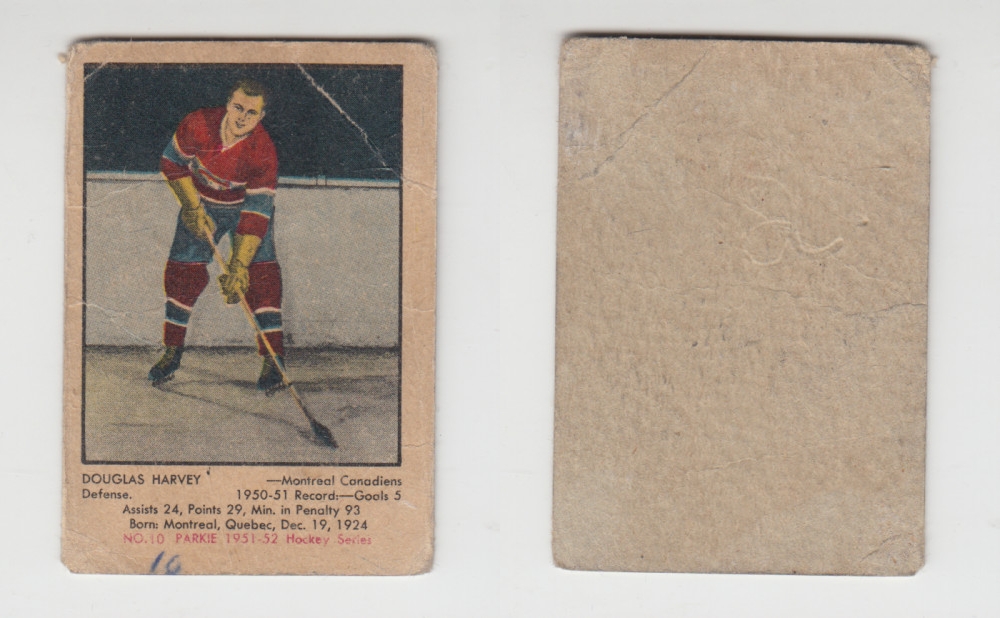 1951-52 PARKHURST HOCKEY CARD #10 D. HARVEY photo