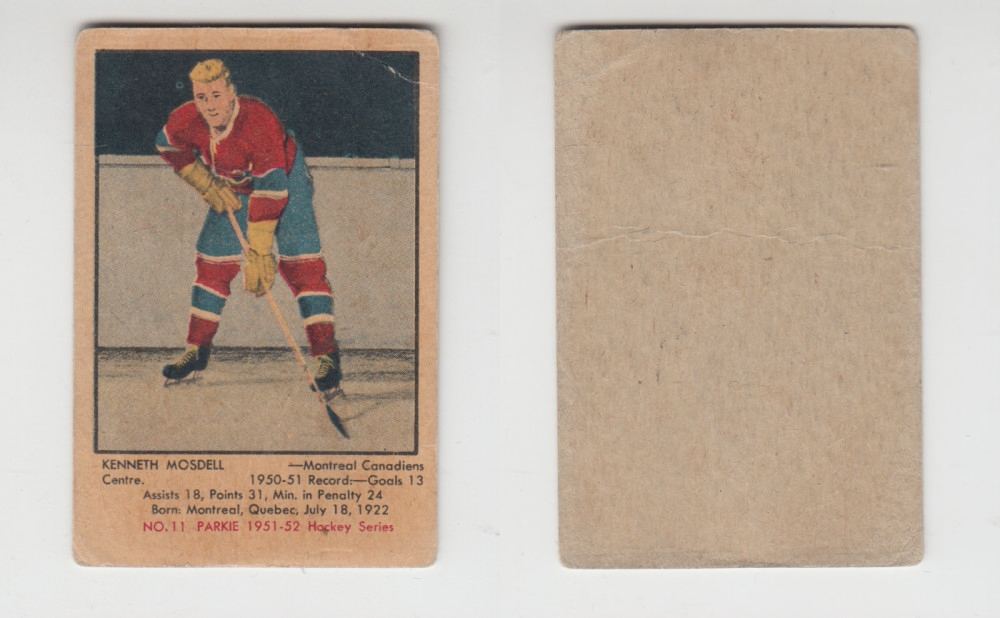 1951-52 PARKHURST HOCKEY CARD #11 K. MOSDELL photo